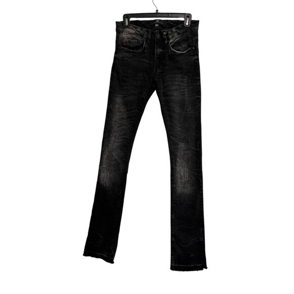 Jordan Craig Legacy Edition Martin Stacked Jeans Mens Size 28x30 Black Acid Wash - Picture 1 of 3